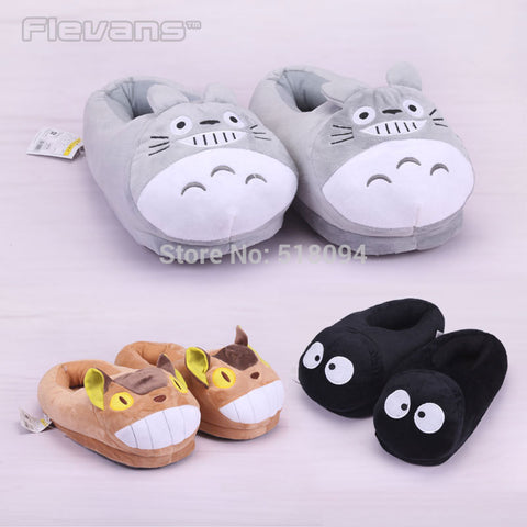 Anime Cartoon Totoro Cat Buss Fairydust Plush Shoes Home House Winter Slippers for Children Women Men Kids Slippers ANSE039