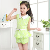 3-14Y Summer Girl Lace Suit Quality Fabrics Children's Clothing Fashion - Shopy Max