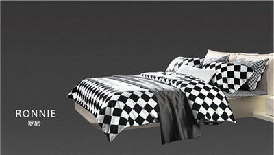 4pcs bedding set / classic simplicity black white zebra striped bed linen quilt Pure