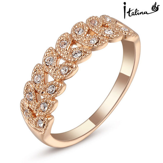 Rose Gold Plated Austrian Engagement Ring - Shopy Max