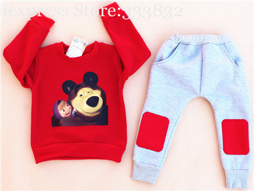 Olike Brand autumn winter boy set masha Children Tracksuit kids clothing suit boys and girls - Shopy Max