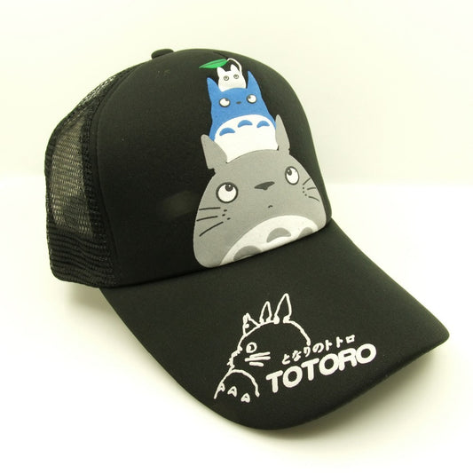 Miyazaki Hayao Tonari no Totoro cartoon anime fans sky blue mesh trucker baseball caps hats cotton for unisex gorras adjustable