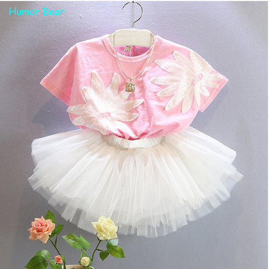 Humor Bear summer Girls Clothing Sets Fashion Style baby girl T-Shirts - Shopy Max