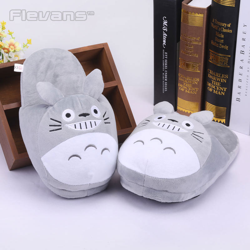 Anime Cartoon Totoro Cat Buss Fairydust Plush Shoes Home House Winter Slippers for Children Women Men Kids Slippers ANSE039