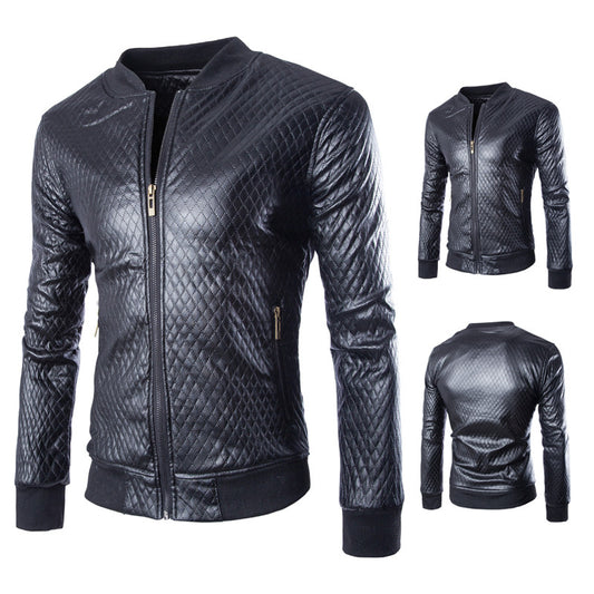 Men Motorcycle Suede Leather Jacket