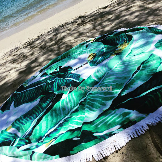 2016 Summer 150CM Round Beach Towel 100% Cotton Terry Loop/Velour