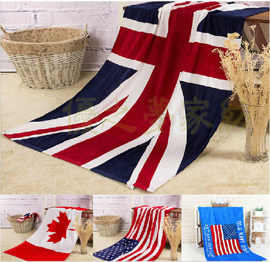 New flag beach towel U.S. English Union Jack Canada, Europe and the United States Dollar towels RN305