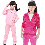 Autumn Girls Sports Suit Velet Children Clothing Sets Baby Kids Sportswear - Shopy Max