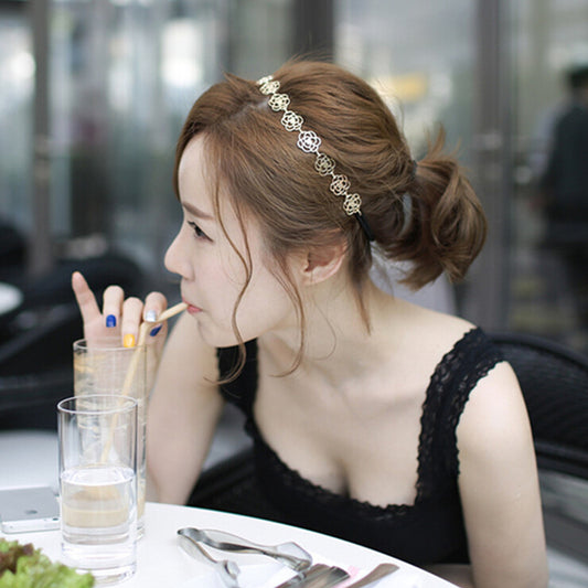 Sunshine fashion flower hair headband Accessories new fashion hollow - Shopy Max