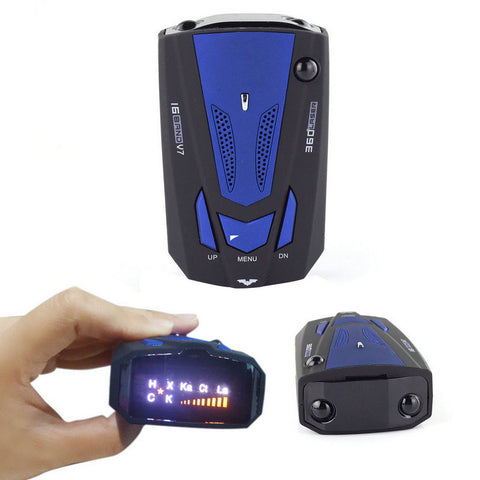 New Car Anti-Police GPS Radar Detector Voice Alert Laser V7 LED Blue YKS