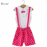 Cute Summer Baby Girls Suspender Trousers Sleeveless Bow Tie Petals