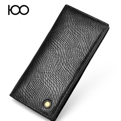 New Luxury Brand 100% Top Genuine Cowhide Leather High Quality Men Long Wallet Coin Purse Vintage Designer