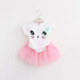 Bear Leader Girls Clothes 2016 Brand Girls Clothing Sets Kids Clothes Cartoon Cat Children - Shopy Max