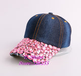 hot sale  pink fuchsia black rhinestone flower girl women snapback hats new fashion high quality