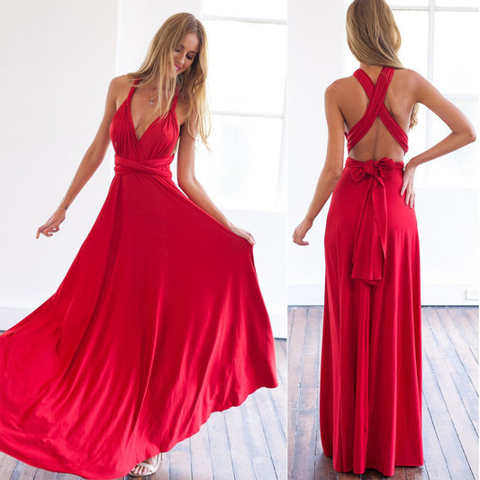 Hot 2016 summer sexy women maxi dress red bandage long dress sexy Multiway Bridesmaids