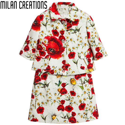 Milan Creations Girls Sets 2016 Brand Kids Clothes Girls Clothing Sets Floral Pattern Kids Tracksuit