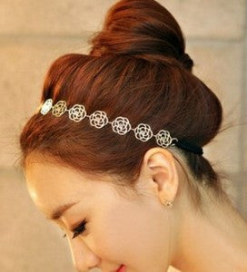 Korean fashion hair jewelry genuine female exquisite dish made hollow rose hair band jewelry - Shopy Max