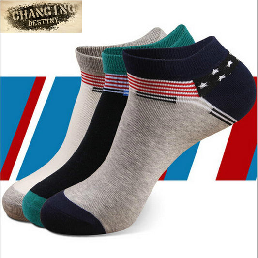 Summer Fasion Men's Four Seasons Cotton Socks Shallow Mouth Invisible Ship Socks