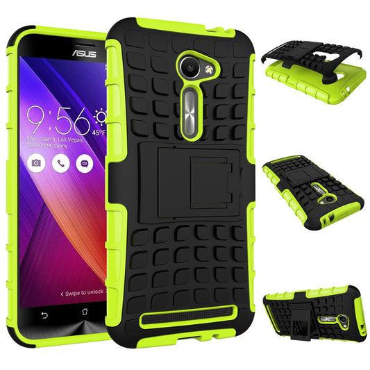 Deluxe Anti-skid Soft TPU + Hard PC Phone Case For ASUS ZenFone 2 Cool Slim Kicktand Protective Back Cover For ASUS 2 5.0 Inch