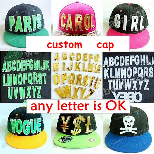 Custom Hiphop 3D acrylic letters Bolted spikes rivets custom snapback fashion hats wholesale Adjustable