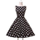 Plus size women dress Summer style Polka dot print cotton vestidos Grace Karin sleeveless - Shopy Max