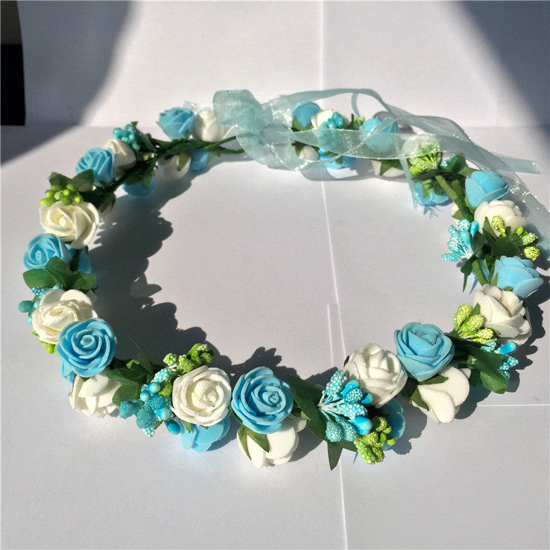wedding bridal girls  wreath flower floral crown for women kids head rose tiara Garland hh5007