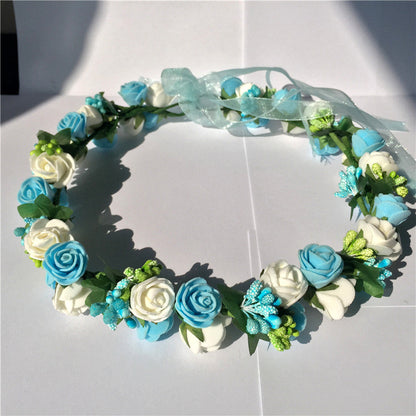 wedding bridal girls  wreath flower floral crown for women kids head rose tiara Garland hh5007