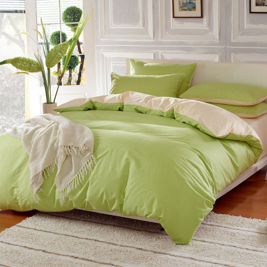 Thick cotton bedding color four pieces of cotton plain color color quilt
