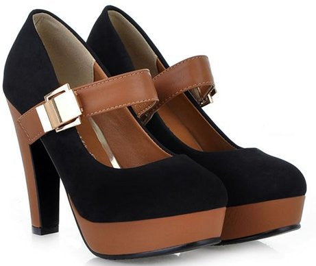 CooLcept free shipping thick high heel shoes buckle women sexy fashion lady