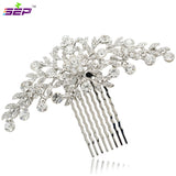 Clear Rhinestone Crystals Wedding Bride Bridal Floral Hair Comb Head Pieces Hair Pins
