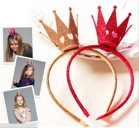 Retail 1 pc 2016 Fashion Gold Crown Headband Adorable Princess Girls - Shopy Max