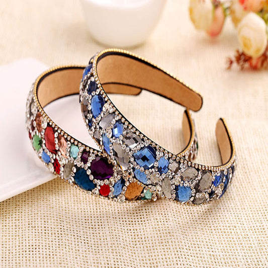 Hairwear Colorful Crystals Women Rhinestone Trendy Tiaras Hairbands Wedding Fashion Jewelry