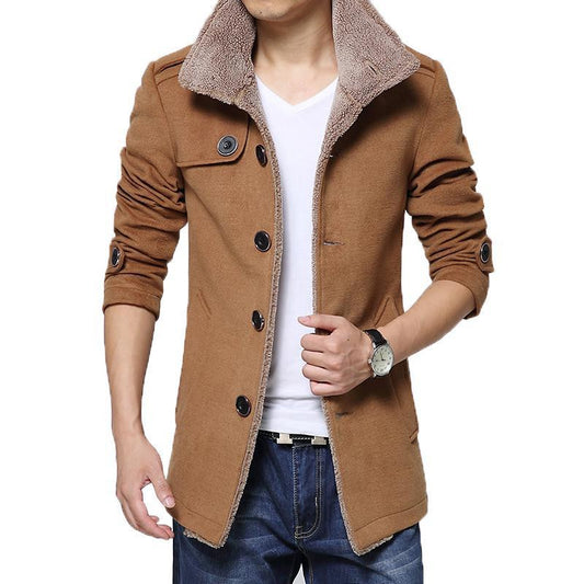 Men Casual Slim Fit Trench Coat - Shopy Max