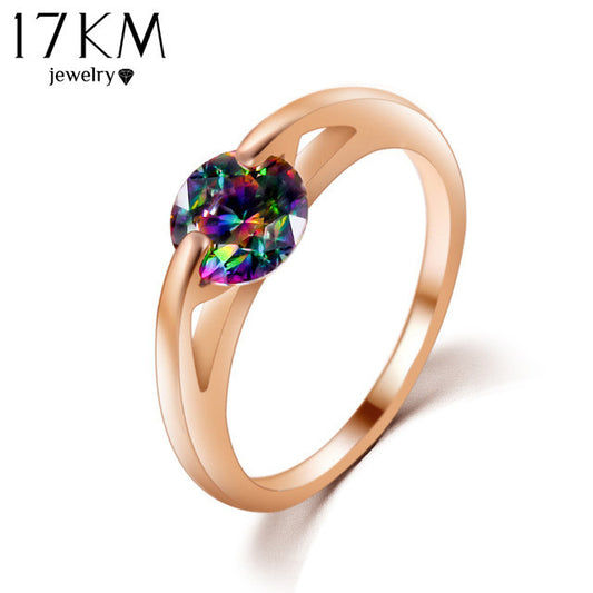 Brand Design Gold Color Crystal Rings for Women Plated Wedding Bride Jewelry Silver Zircon Ring Rose Gold Full Size Anillos CS12