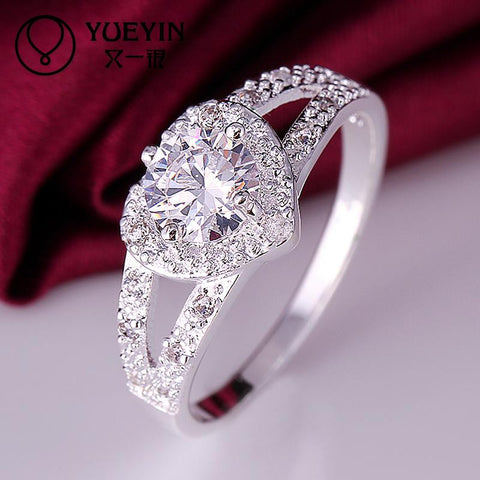 2014 SALE joias 925 Silver ring aneis heart love zircon CZ Simulated Diamonds Fashion Acessories ring aneiss Engagement Jewelry