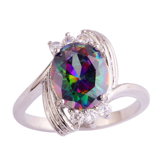 Wholesale Mysterious Oval Cut Rainbow Topaz & White Topaz