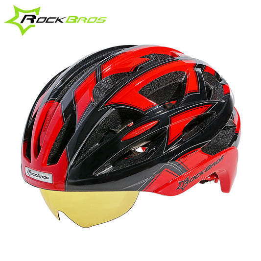 HOT!RockBros Bicycle Cycling Helmet EPS+PC Material Ultralight Mountain Bike Helmet 32 Air Vents With 3 Lenses SIZE:56-62cm