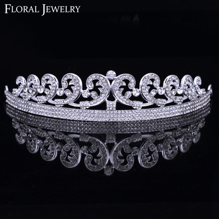 European Bride Crystal Bridal Tiara Crown Wedding Hair Accessories Hair Jewelry Wedding Jewelry - Shopy Max