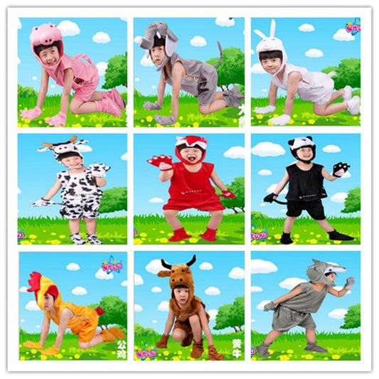 5pcs/set Summer Kids Set Girls Boys Cosplay Costume Kindergarten Performance