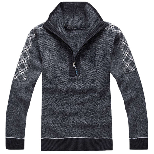 Casual Solid Pattern Knitted Sweater - Shopy Max