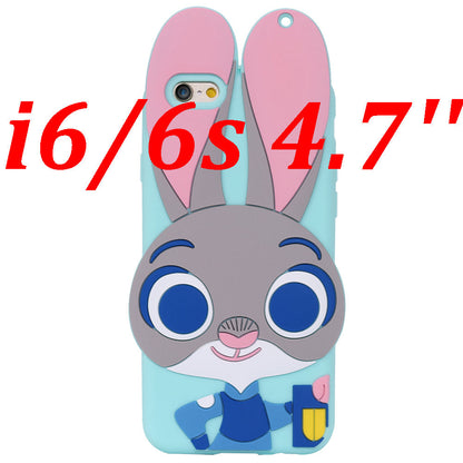 3D Animal Cartoon Zootopia Case for Apple iphone 6 6s / i6 plus / 6s plus Soft TPU