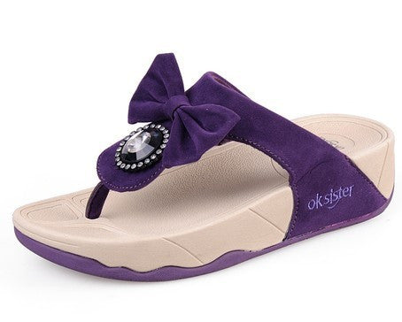 In discount popularwomen's shoes 2014 flower wedges sandals platform shoes beach slippers flip flops platform sandals for women