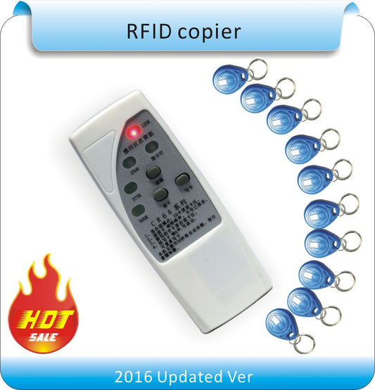 Free shipping 4 frequency RFID Copier/ Duplicator/ Cloner ID EM reader & writer+ 10pcs EM4305 writable keyfob