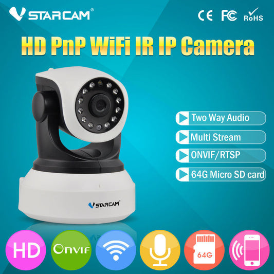 Onvif 2.0 720P IP Camera Wireless Wifi CCTV Camera HD Indoor Pan/Tilt IR CUT Night Vision Support 32G SD Card - Shopy Max