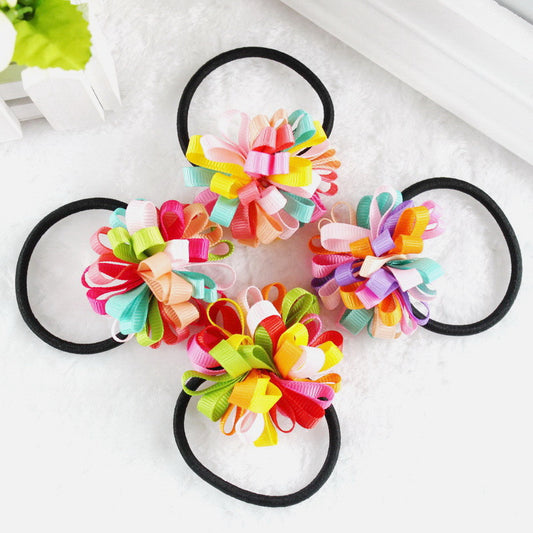 TS New 2016 Colorfully Boutique Bows Elastic Hair band for girl and woman hair Accessories