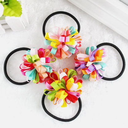 TS New 2016 Colorfully Boutique Bows Elastic Hair band for girl and woman hair Accessories