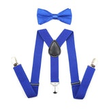2016 Suspenders and Bow Tie Set Braces Elastic Y-back for Baby Kids Red Pink Black Blue