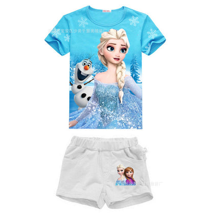 2016 New High Quality Summer Baby Girls Elsa Anna Clothes Sports Suit - Shopy Max