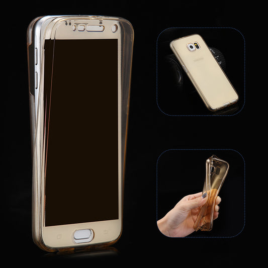 Transparent 360 Dgree Coverage Case for Samsung Galaxy S6 Full Clear Simple Protective Slim Casual Soft TPU Mobile Phone Cover - Shopy Max