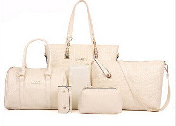 6 Bags Crocodile Pattern Women Bag Stone Women Handbag Pu Leather Shoulder